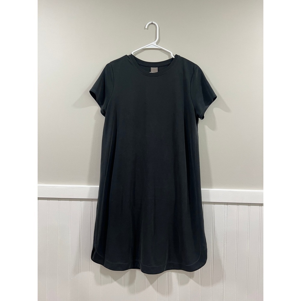 Calia‎ T-Shirt Dress Black Short Sleeve Casual Crewneck Flowy Women Size Large